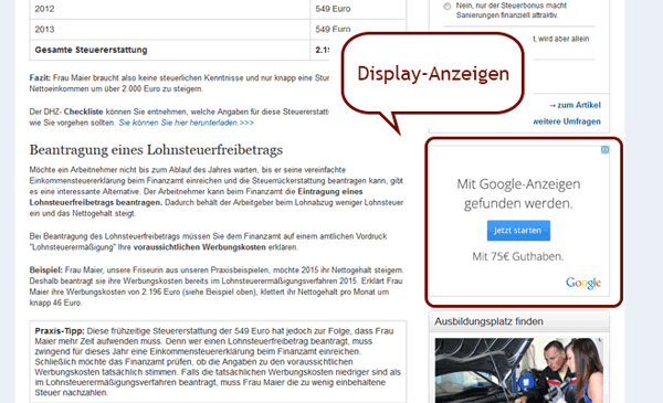 Adwords Display Anzeigen