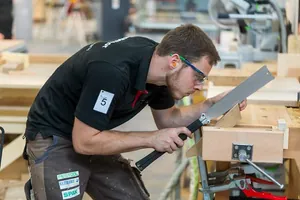 So sieht es aus, wenn Bauschreiner Florian Meigel richtig Gas gibt.