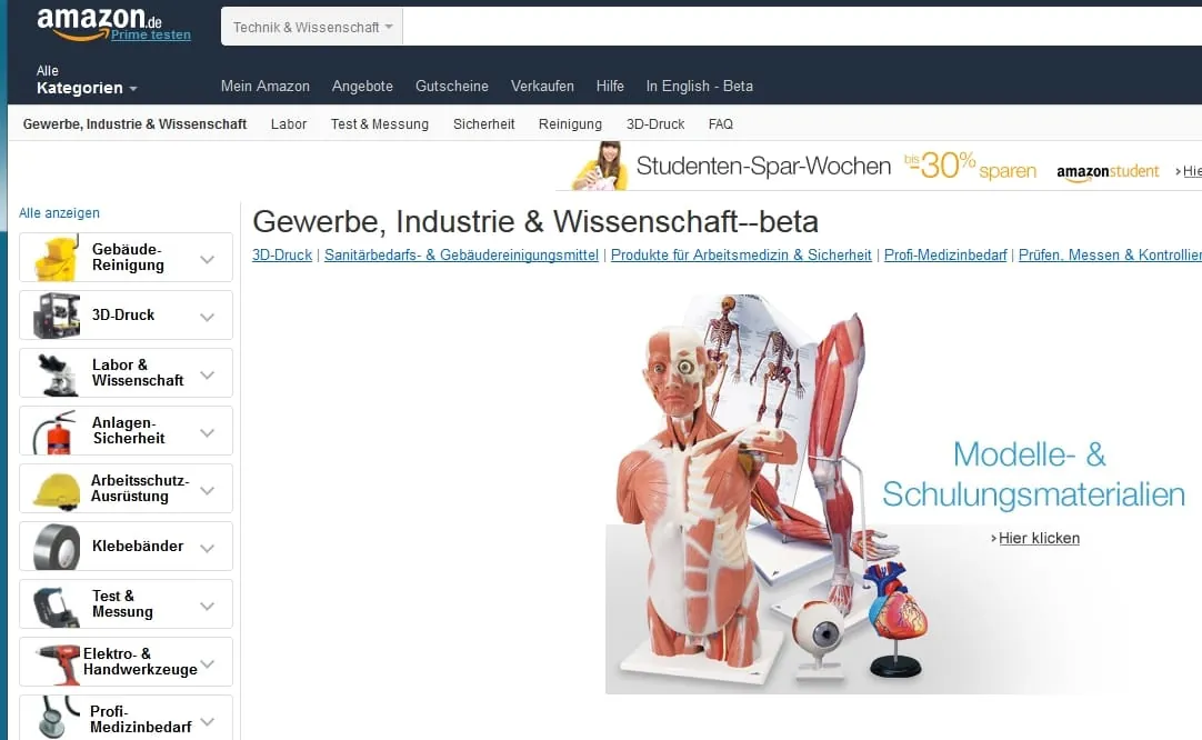 Amazon.de: Neuer Shop für professionellen Bedarf