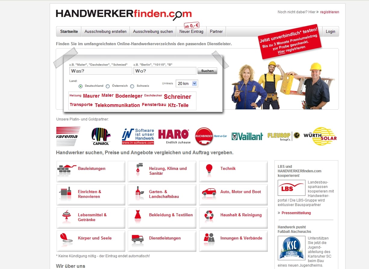 Das Auftragsportal handwerkerfinden.com wird exklusiver Partner der Sparkassen.