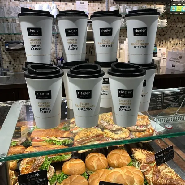 Mehrwegbechher bei der B&auml;ckerei Riegler