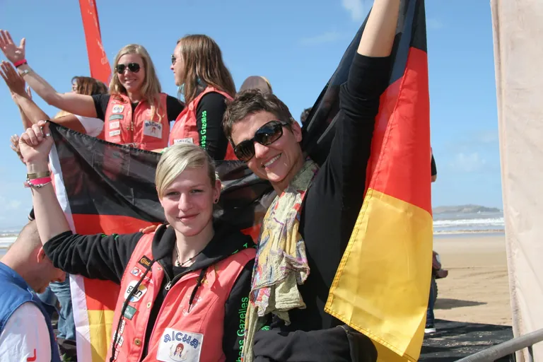 Bianca M&uuml;hlhammer und Claudia Uhlmann feiern den sechsten Platz.