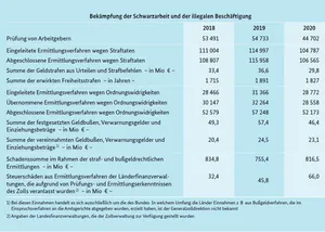 Statistik Finanzkontrolle Schwarzarbeit (FKS) 2021