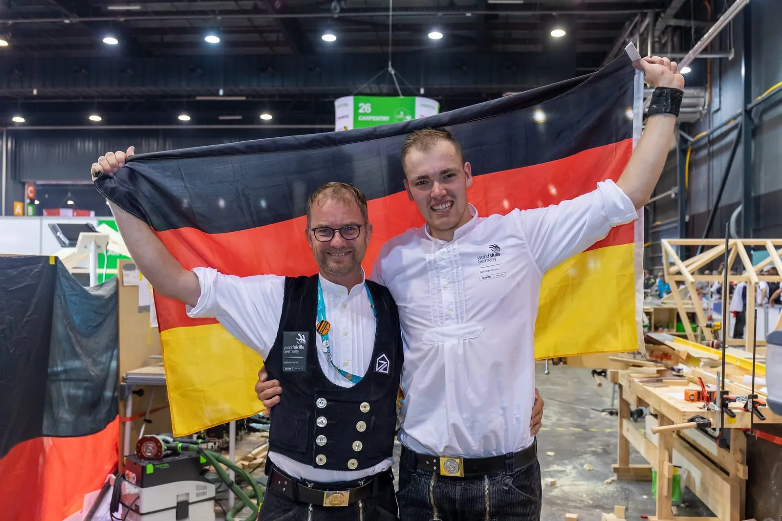 Zimmermann Jonas Lauhoff gewann Gold im Skill "Carpentry" bei den EuroSkills 2023 in Danzig.