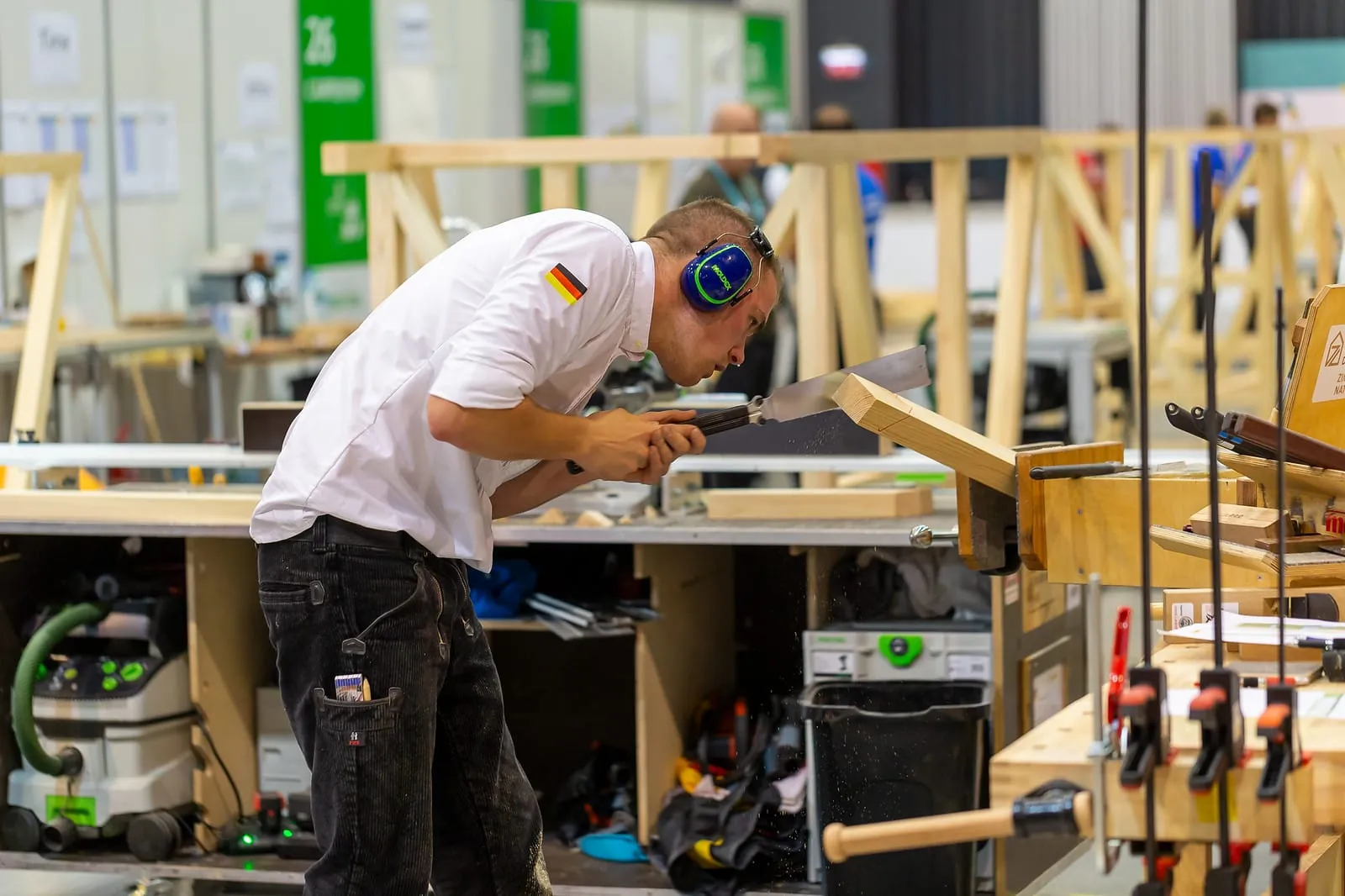 Zimmermann Jonas Lauhoff gewann Gold im Skill "Carpentry" bei den EuroSkills 2023 in Danzig.