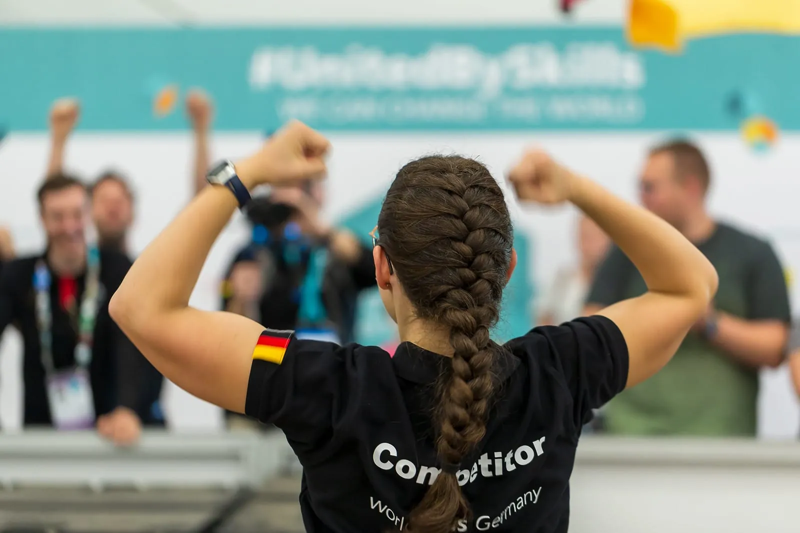 Bodenlegerin Lisa Tiepelmann erhielt die Exzellenzmedaille im Skill "Floor Laying" bei den EuroSkills 2023 in Danzig.