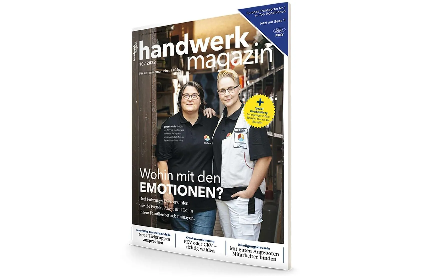 handwerk magazin Oktober-Ausgabe 2023: Wohin mit den Emotionen im Familienbetrieb?