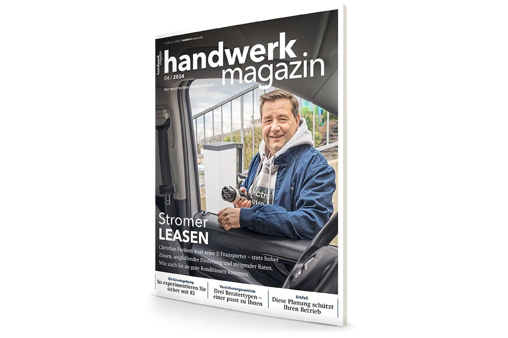 handwerk magazin April-Ausgabe 2024: Leasing von Elektrotransportern – Umstieg auf Raten