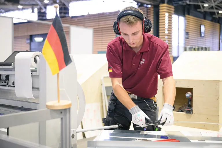 Spengler Dennis Gramm bei den WorldSkills 2024 in Lyon.