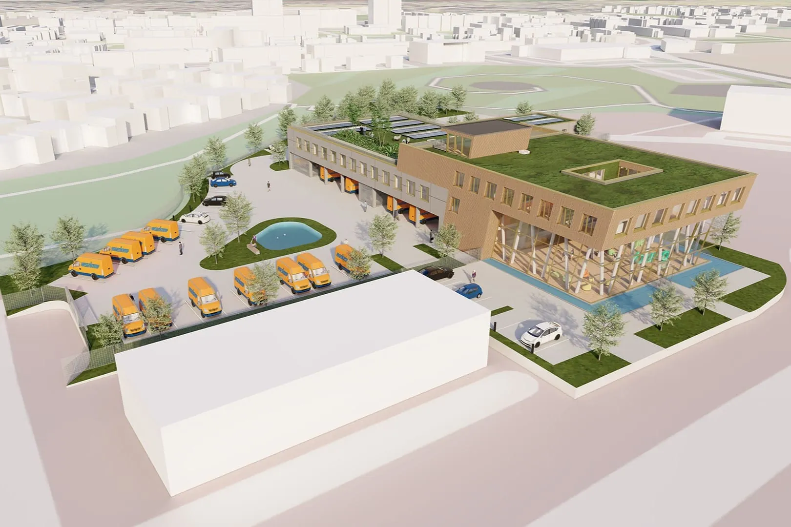 Nachhaltiger Gewerbebau: So sieht der neue Firmensitz des SHK-Betriebs Hasenkamp aus