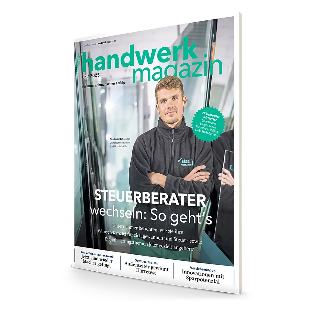 handwerk magazin März-Ausgabe 2025: Wie Chefs das richtige Steuerberater-Match finden