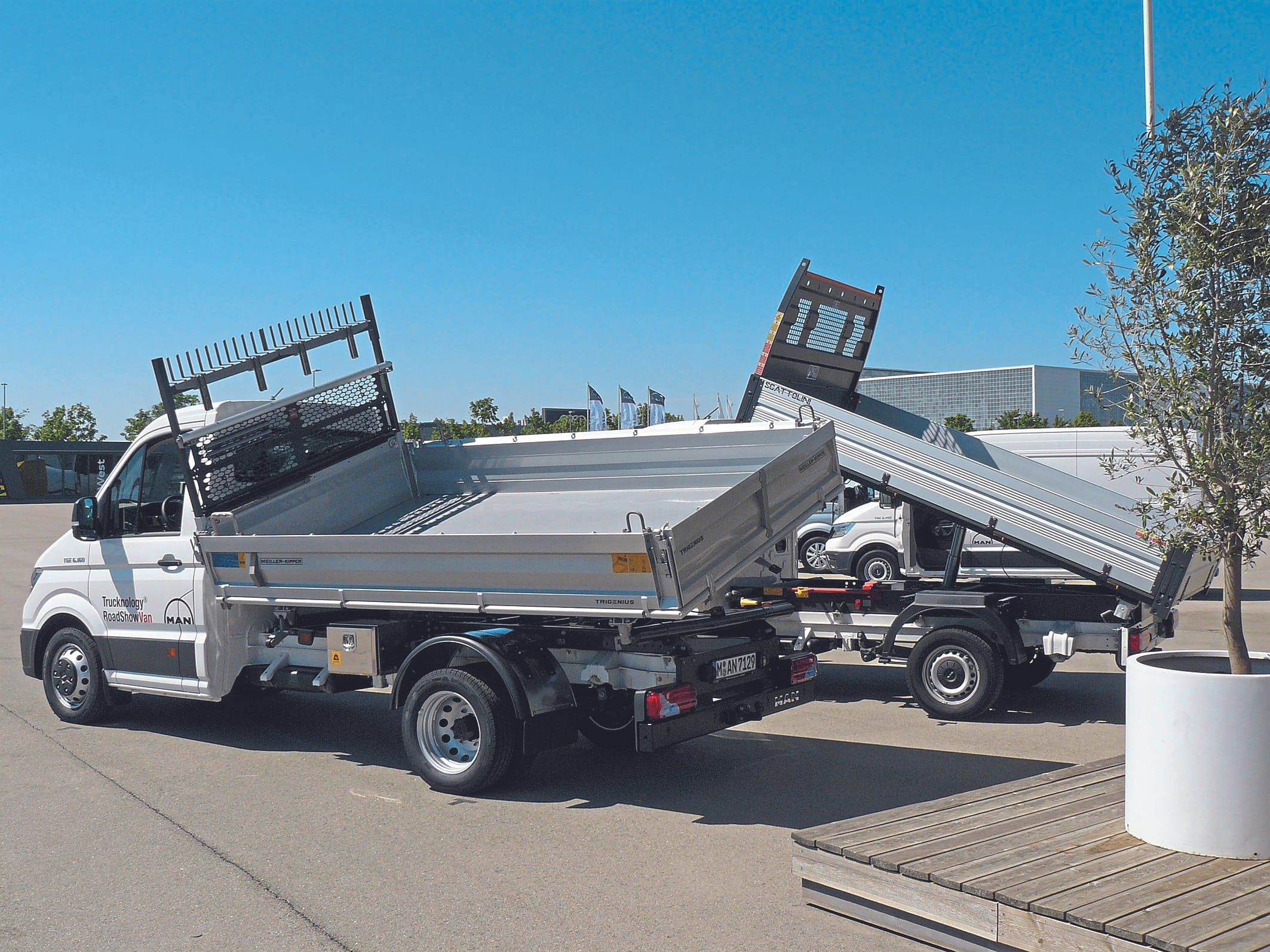 Kipper-Ballett: Angetreten sind Meiller und Scattolini.