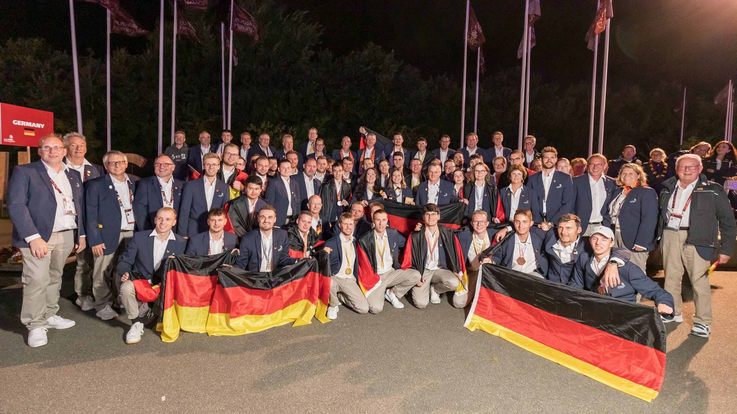 Die deutsche Delegation bei den EuroSkills 2025 in Herning.