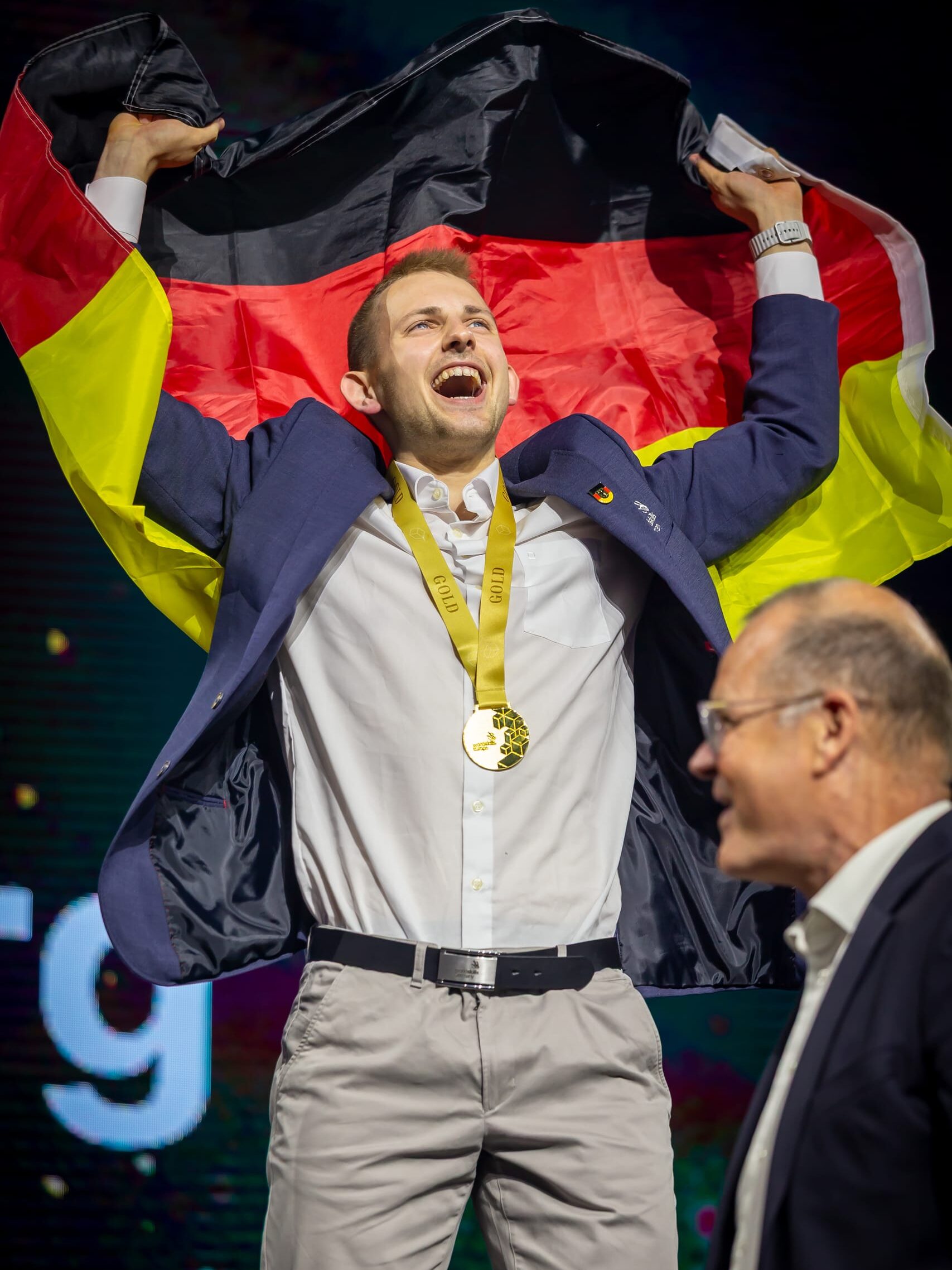 Stuckateur Franz Lehnert bei den EuroSkills 2025 in Herning.