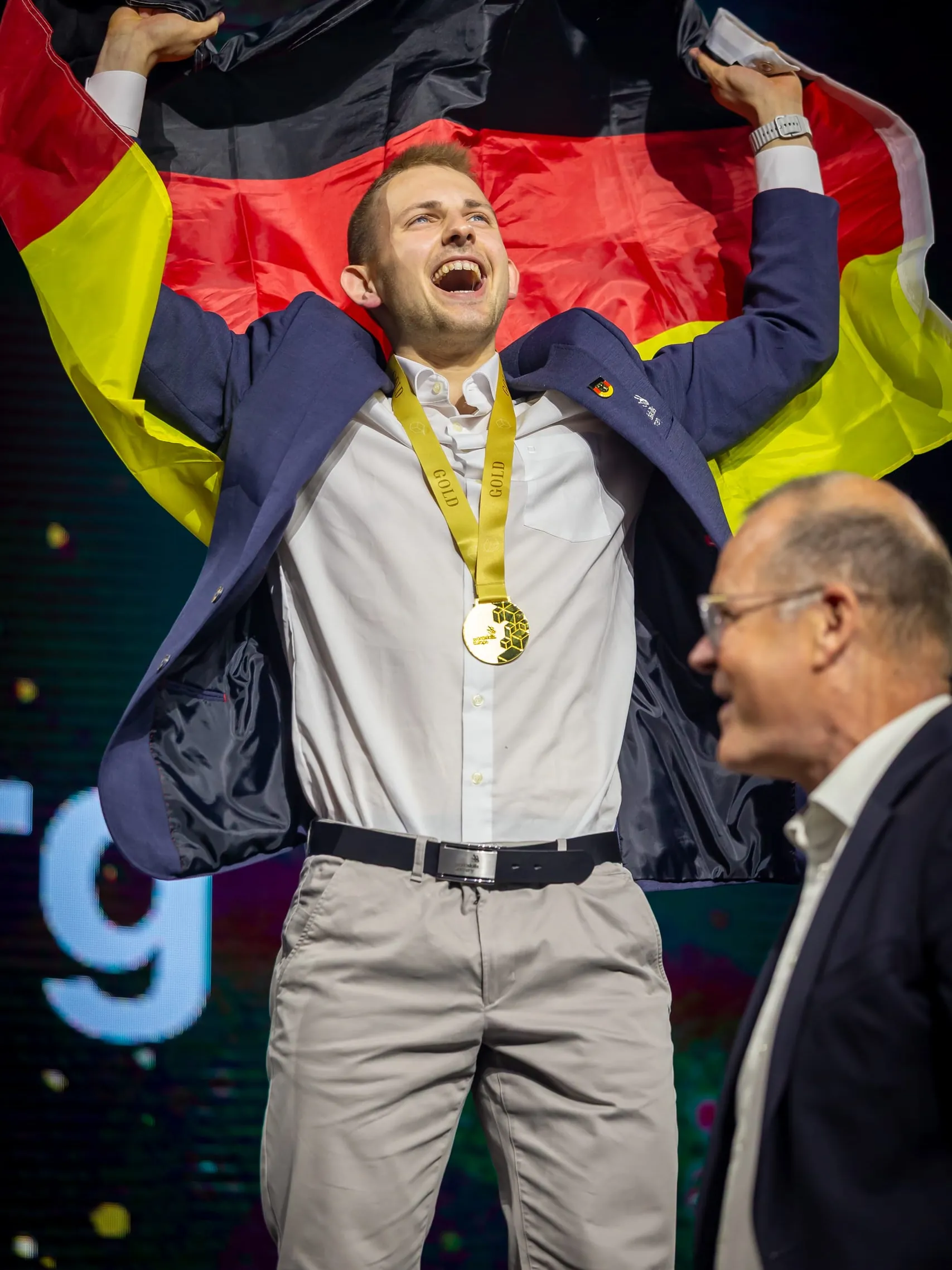 Stuckateur Franz Lehnert bei den EuroSkills 2025 in Herning.