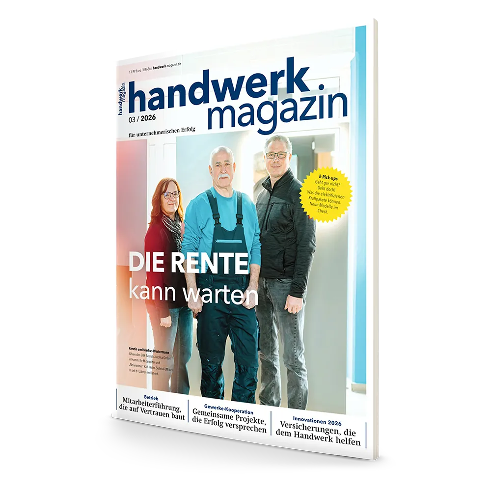 handwerk magazin März-Ausgabe 2026: Die Rente kann warten