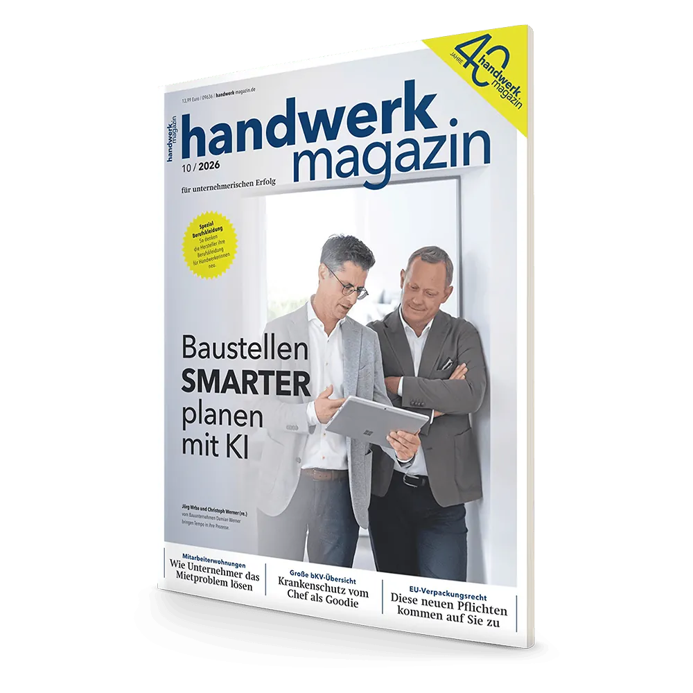handwerk magazin Oktober-Ausgabe 2026: Baustellen smarter planen mit KI