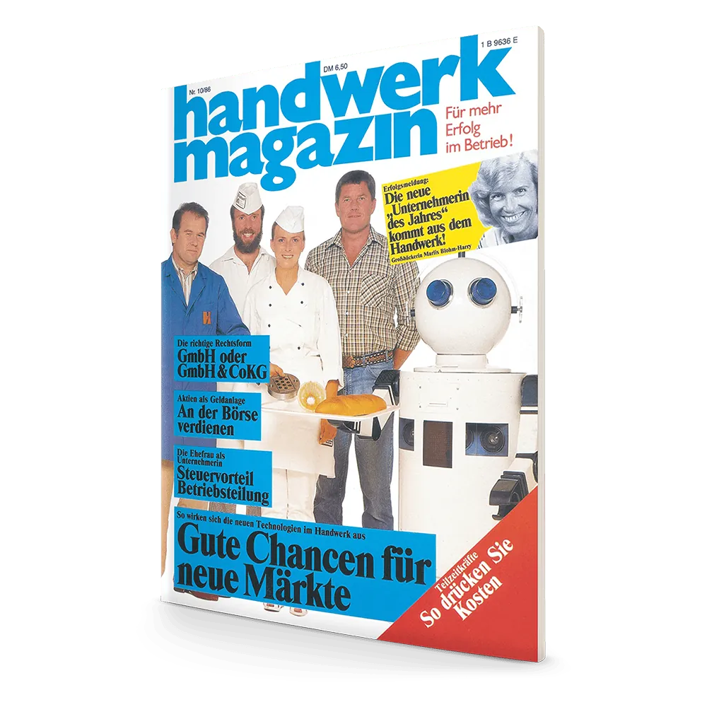 So sah sie aus, die erste Ausgabe des handwerk magazin im Jahr 1986.